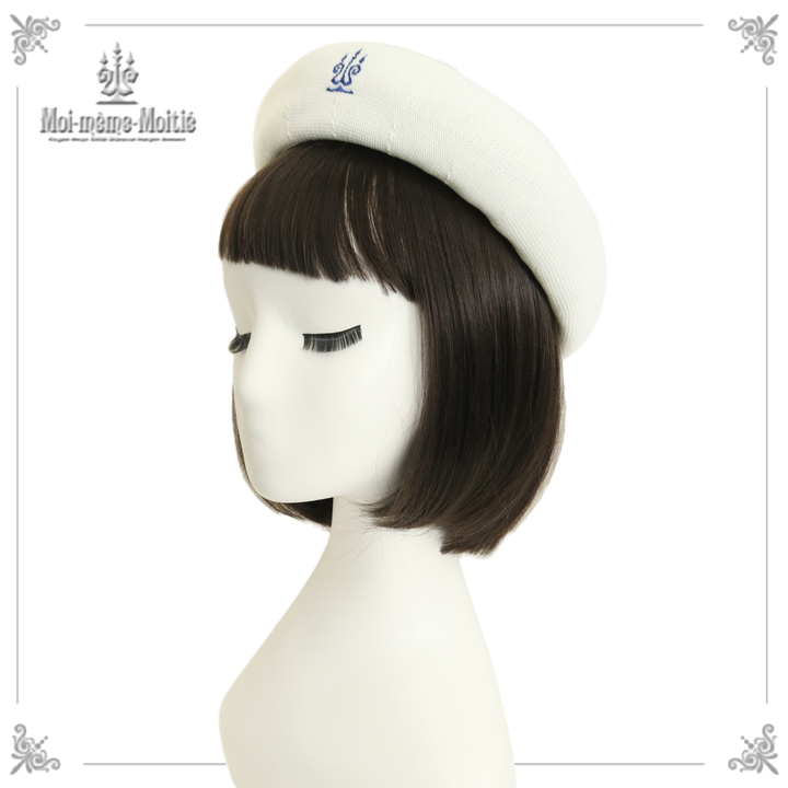 Etoile ribbon beret エムエメ　ホワイト Candelabra Embroidered Summer Beret | Moi-même-Moitié | Wunderwelt