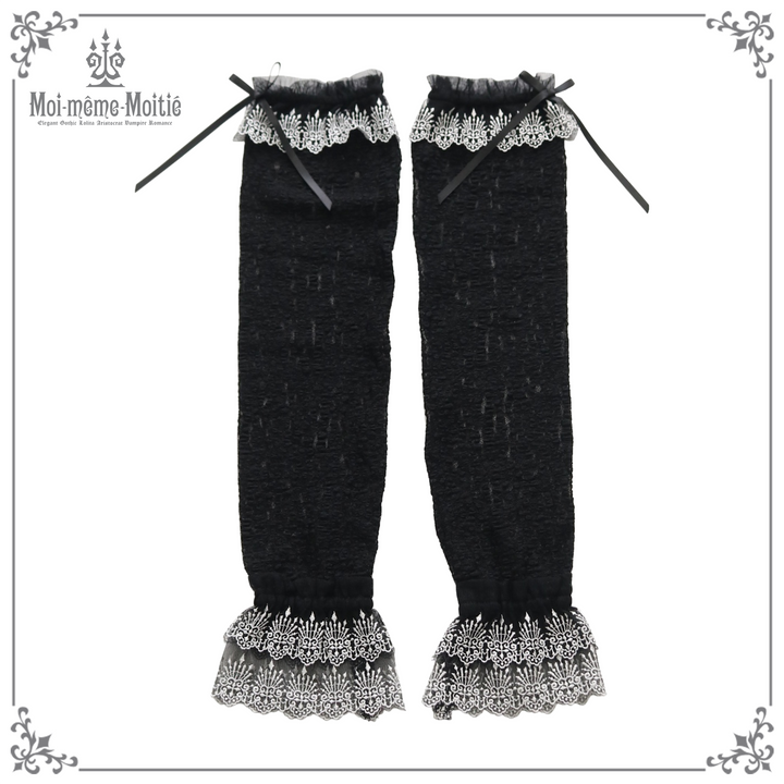 Moi-meme-Moitie リボン付きガーゼアームカバー　ブラック Crown Lace Arm Cover | Moi-même-Moitié | Wunderwelt Fleur - Online
