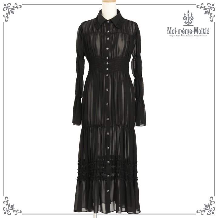 Chiffon Shirred Long Dress | Moi-même-Moitié | Wunderwelt Fleur