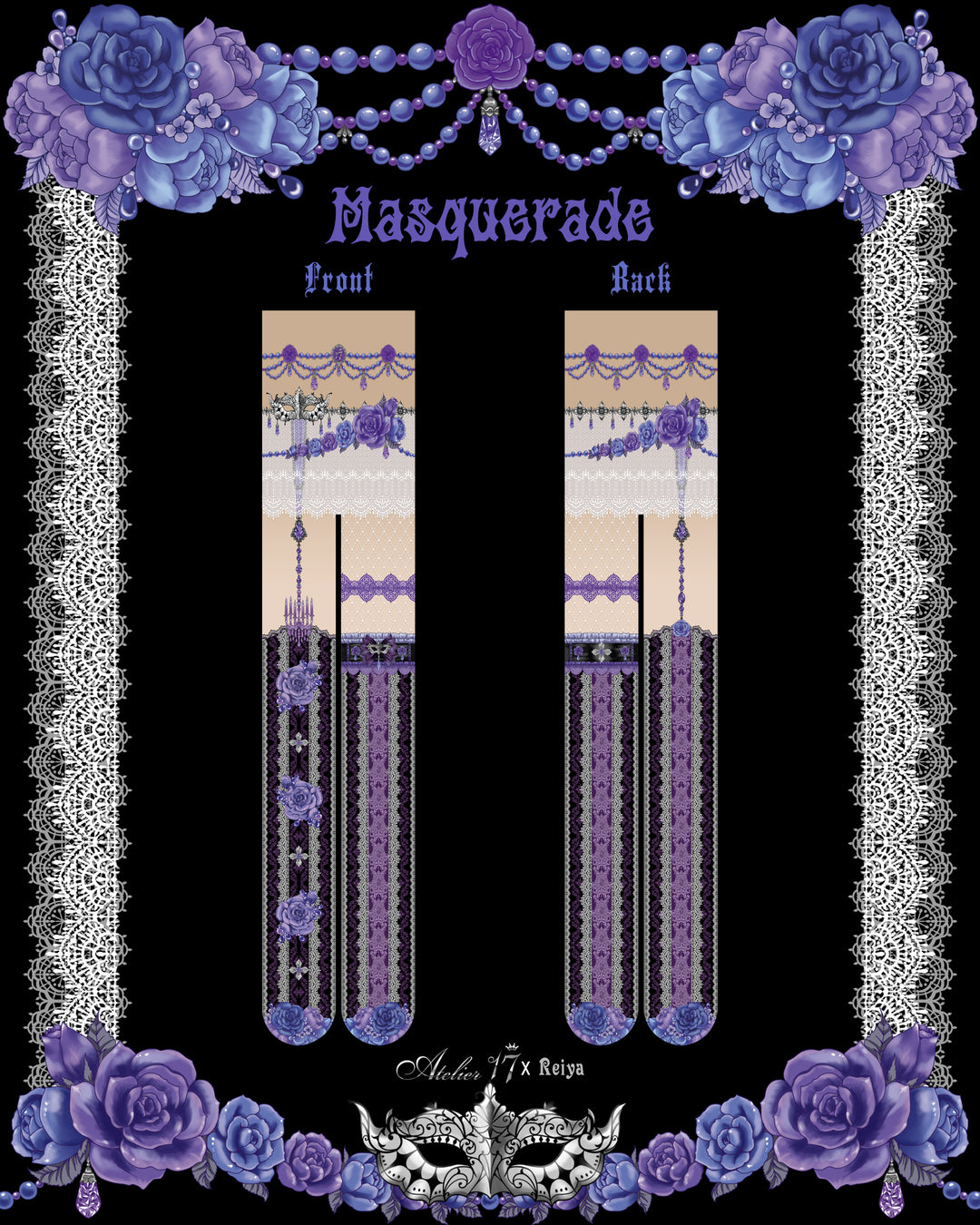 The moon project』 Masquerade Tights (black x purple