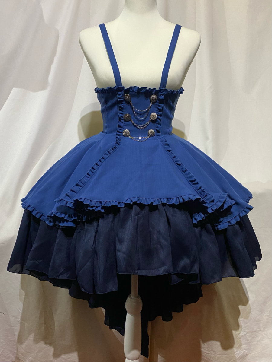 marble マーブル エンブレム飾りチェーン付きハイウエストドレープスカート