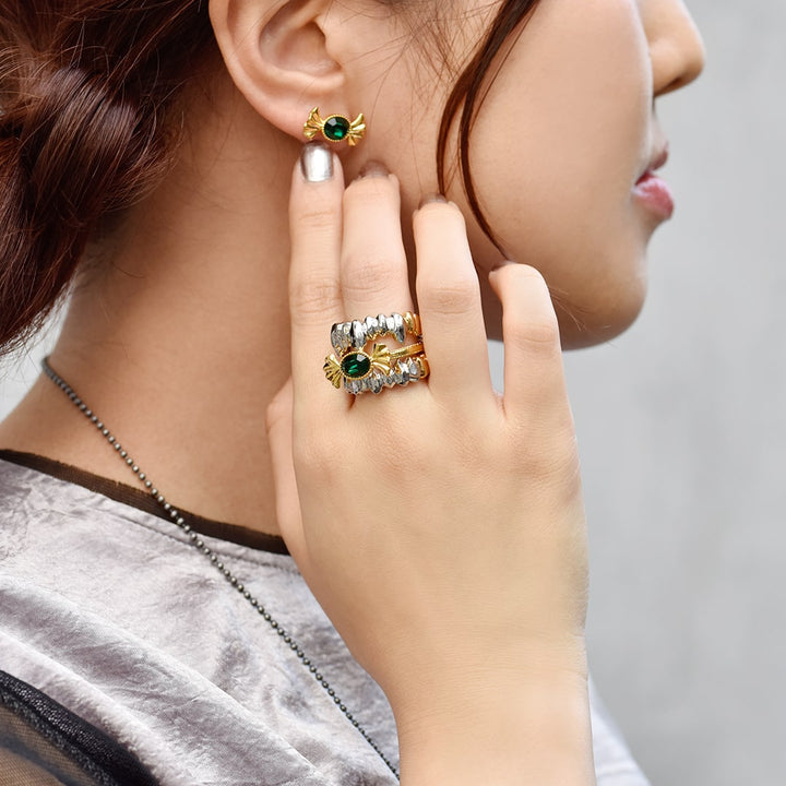 Poppy × Q-pot.】Spike Teeth Ring (Silver&Gold) | Q-pot