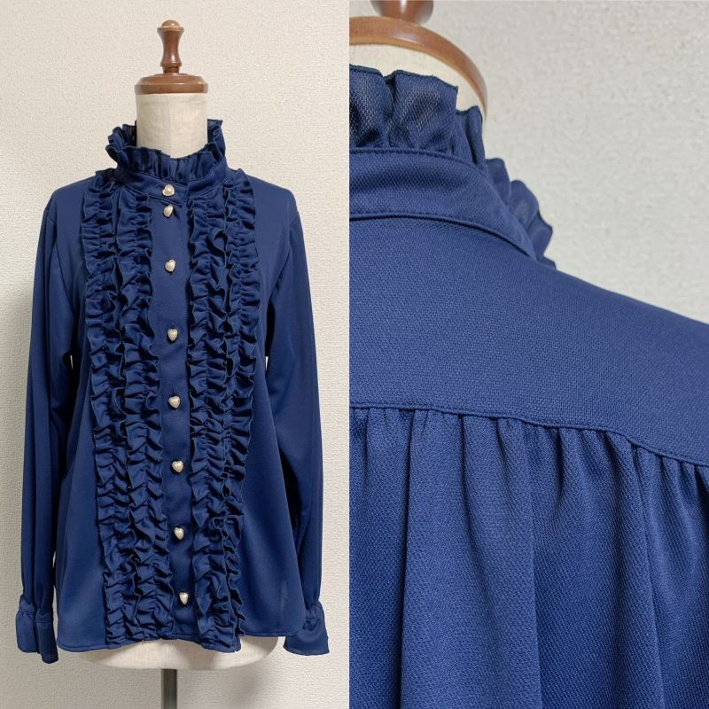 Physical Drop スタンドカラーフリルブラウス ロリィタ スタンドカラーフリルブラウス【からみ生地】 | PhysicalDrop