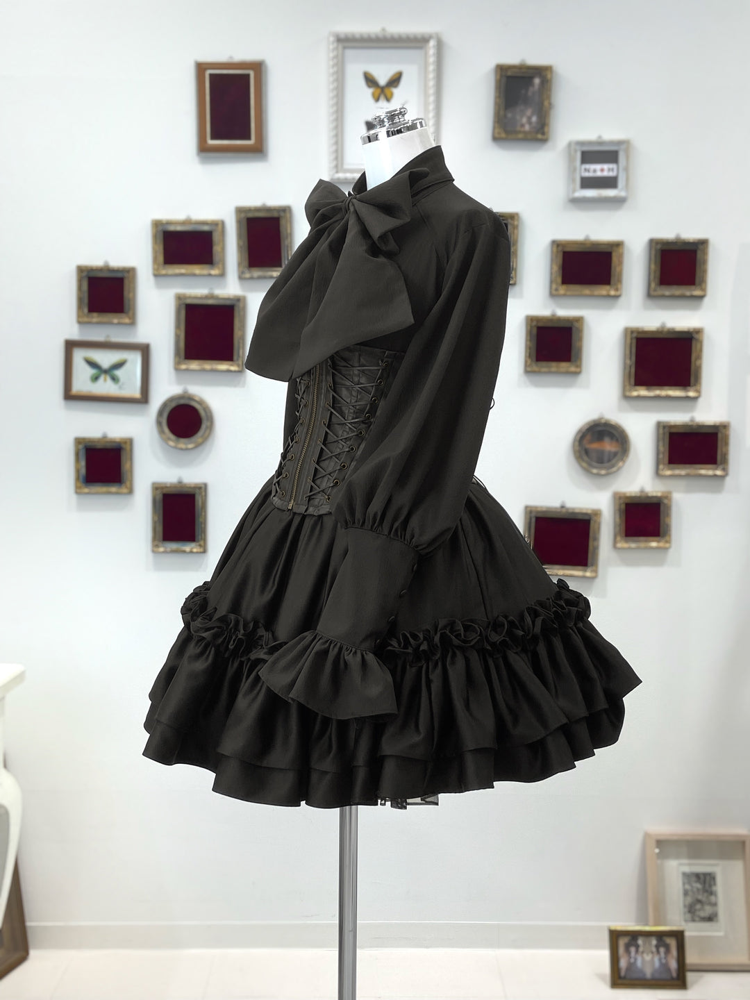【値下げ】Na＋h er＋ブラウス(リボン付き/黒) er+ブラウス(リボン付き/黒) | Na+H | ロリータ ゴスロリ ゴシック