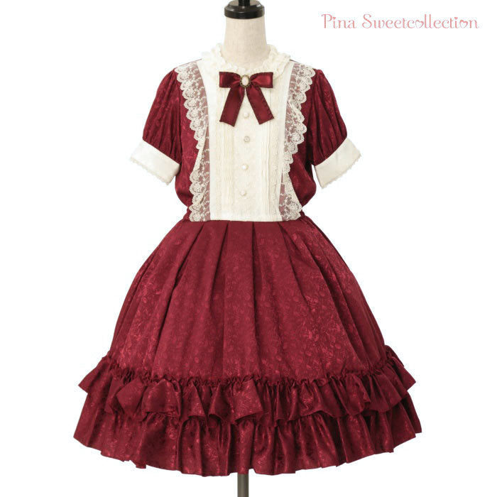 Rose Jacquard Short Sleeve OP | Pina sweetcollection