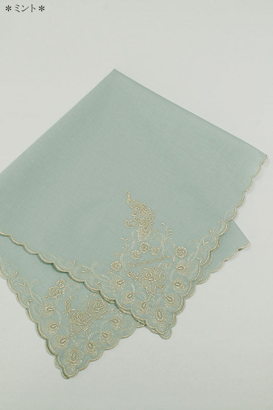 孔雀刺繍ハンカチ | Victorian maiden | ロリータ ゴスロリ ゴシック
