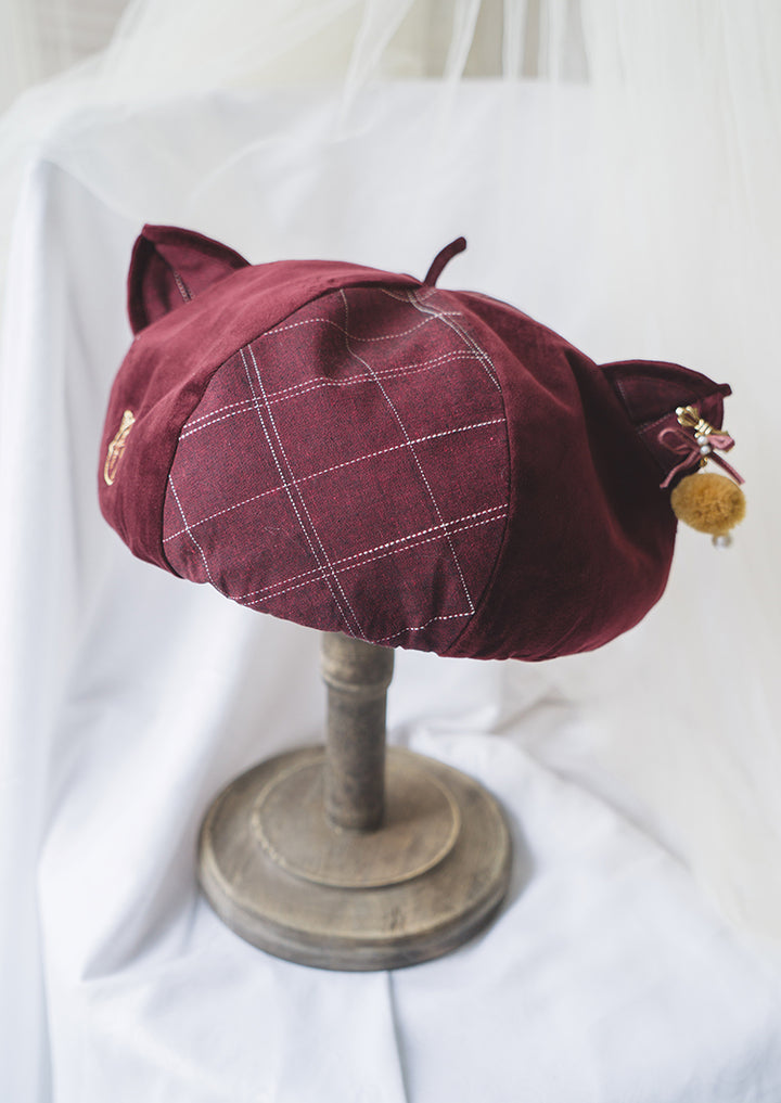 赤タータンチェック　シャーリングJSKベレー帽つき 赤タータンチェック シャーリングJSKベレー帽つき 赤タータンチェック