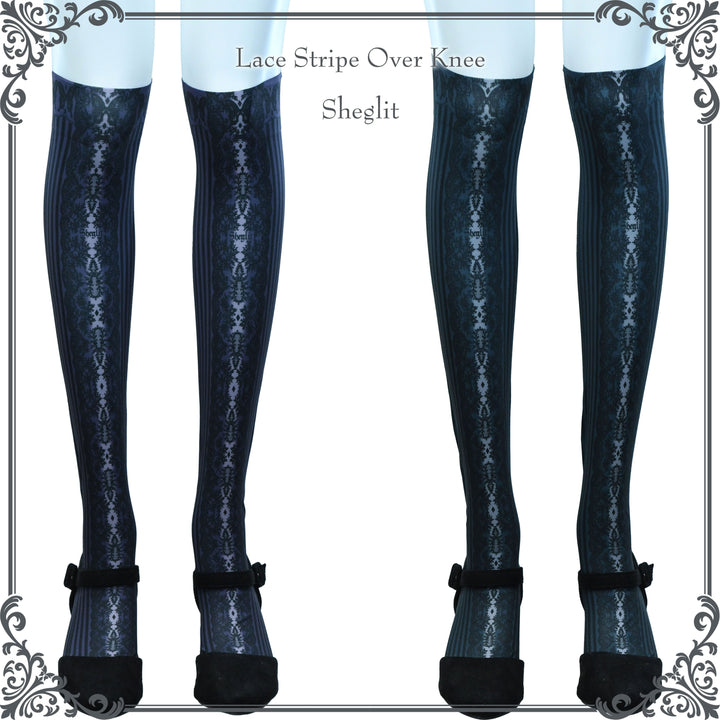 Lace Stripe Over Knee | Sheglit | Wunderwelt Fleur - Online
