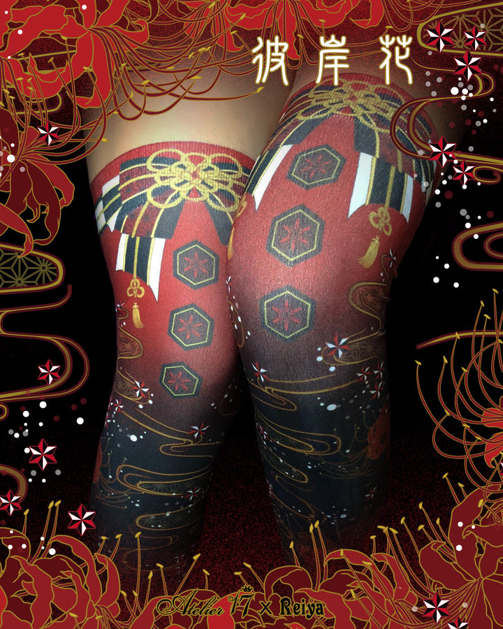 東洋魔女』彼岸花 曼珠沙華オーバーニーソックス（赤