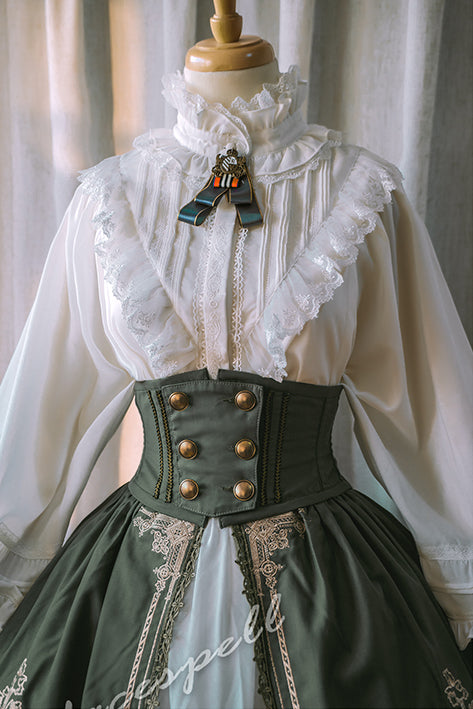 ozz 2way鶴刺繍コルセットスカート