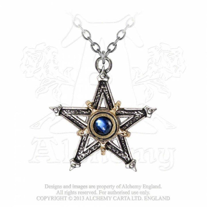 P124 Pewter Pendant: Medieval Pentacle - Main Image
