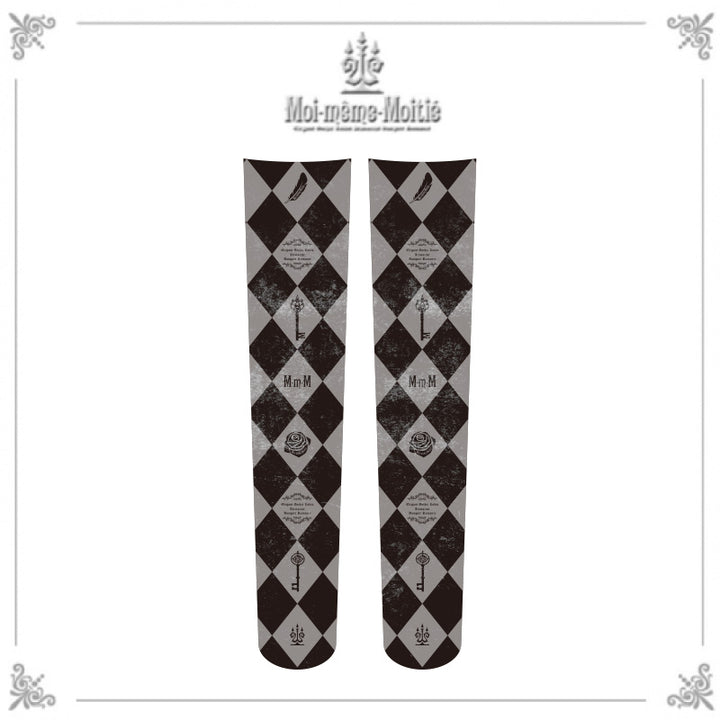 モワメームモワティエ　オーバーニー　ソックス
　ニーハイソックス Cross Arch Lace Ribbon Overknee Socks | Moi-même-Moitié