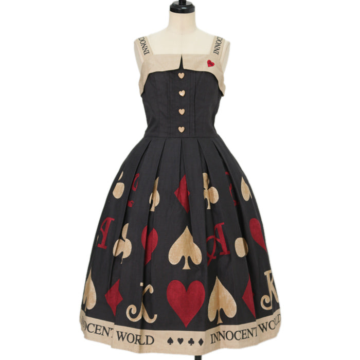 セール　NOBEL venit ツイードキュロット Playing Card Gobelin Just Waist JSK | Innocent World