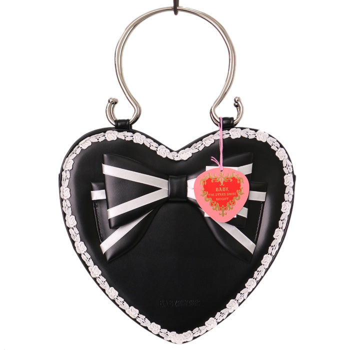 エナメルハートBAG 黒 BABY,THE STARS SHINE BRIGHT Ribbon Heart Bag | BABY, THE STARS SHINE BRIGHT | Wunderwelt Fleur