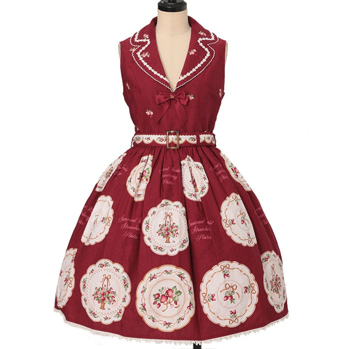 Strawberry Plate Tailored Collar Jumperskirt | Innocent World