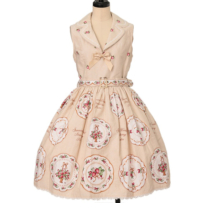 Innocent World ジャンパースカート Strawberry Plate Tailored Collar Jumperskirt | Innocent World