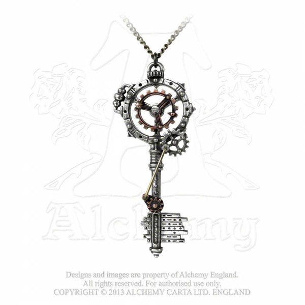 P671　 七辺形の強制型変形の歯車の鍵　ネックレス 【Septagramic Coercion Gearwheel Key】