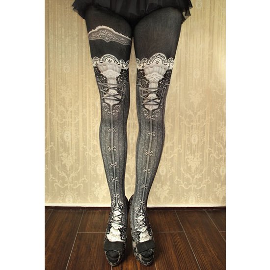 corset tights victorian | abilletage | ロリータ ゴスロリ
