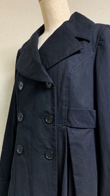 ダブルボタンコート カジュアル【無地黒】 | PhysicalDrop | ロリータ