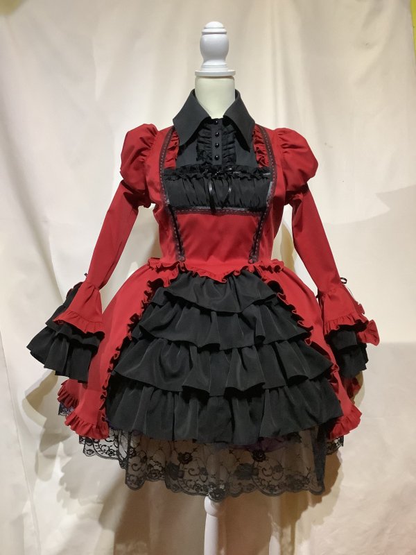 ブラウス＆スカートセットアップ風全身コーディネートワンピース 