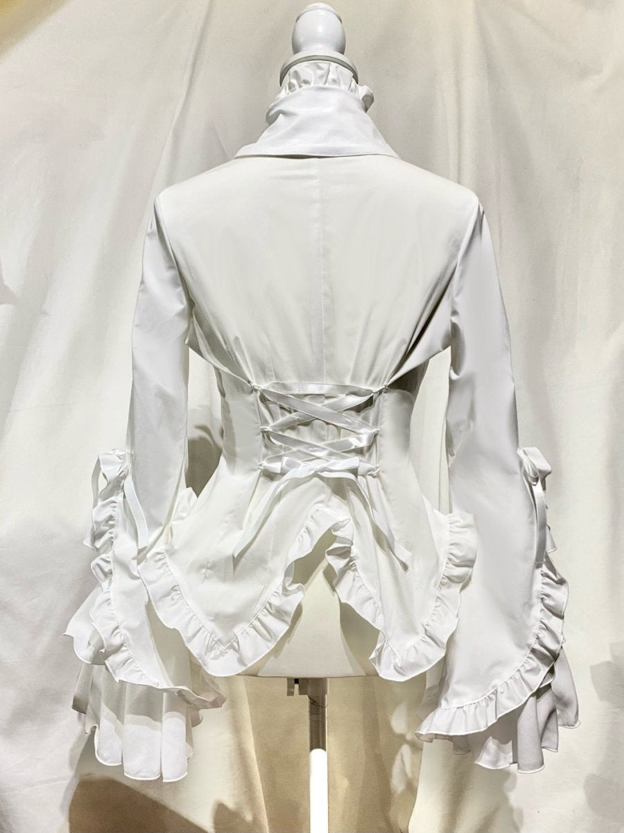 ◇LLサイズ◇カメオタイ付き後編み上げブラウス | MARBLE | ロリータ 