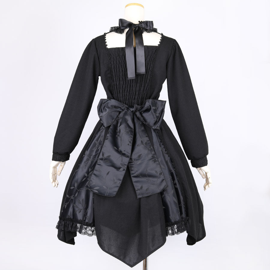 FRONT LACE FLOWER ONE PIECE | MAJOH | ロリータ ゴスロリ ゴシックファッション通販はワンダーウェルト フルール
