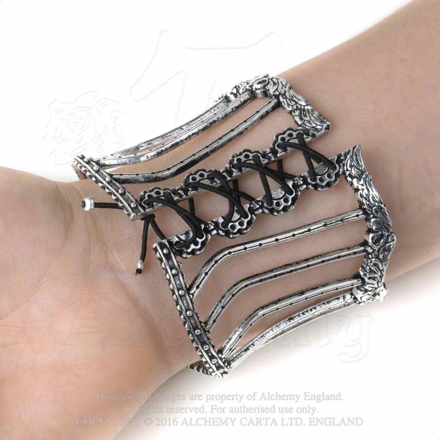 A112 Pewter Bracelet: Tightlace Corset Bangle | Alchemy