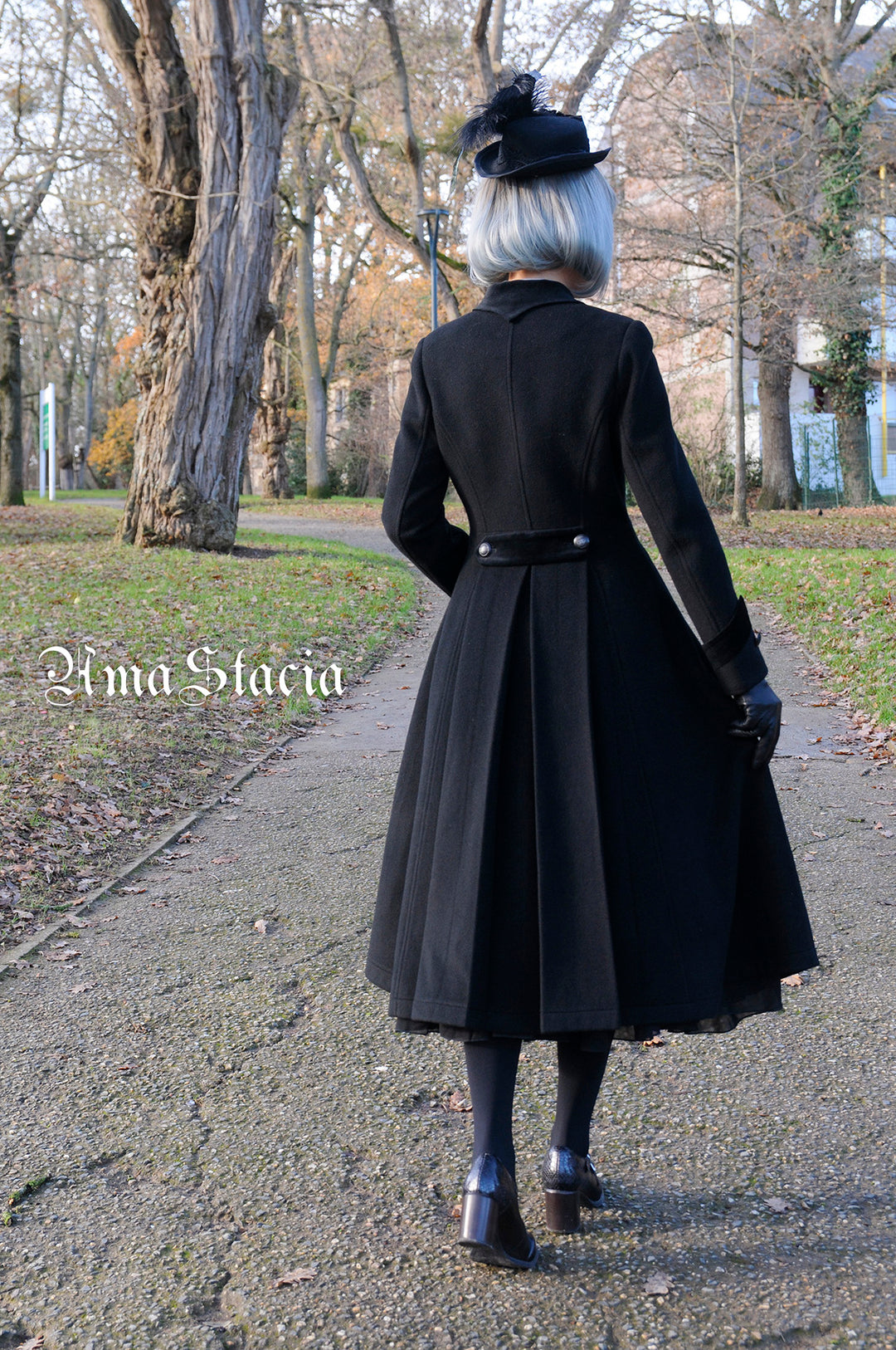 Reservation】Luminous Military Long Coat (95% Wool) | AmaStacia