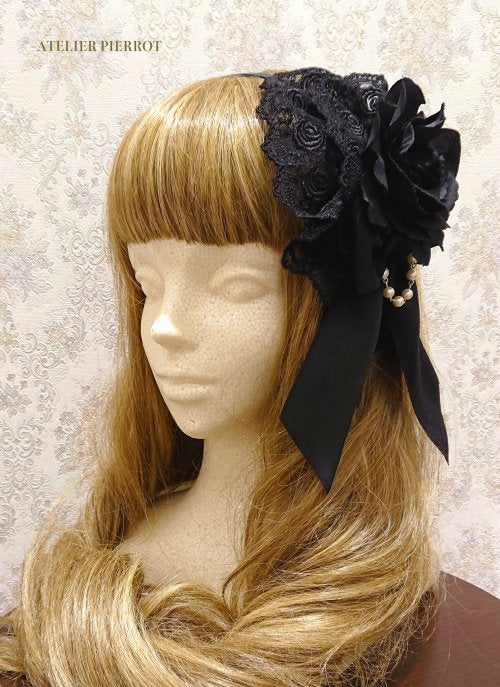 薔薇レースカチューシャ | ATELIER-PIERROT | ロリータ ゴスロリ ゴシックファッション通販はワンダーウェルト フルール