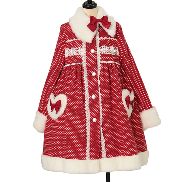 ✮希少✮BABY✮ドットマーガレットコート✮赤 Dot Ribbon ♡ Heart Margaret Coat by Baby, the Stars Shine Bright