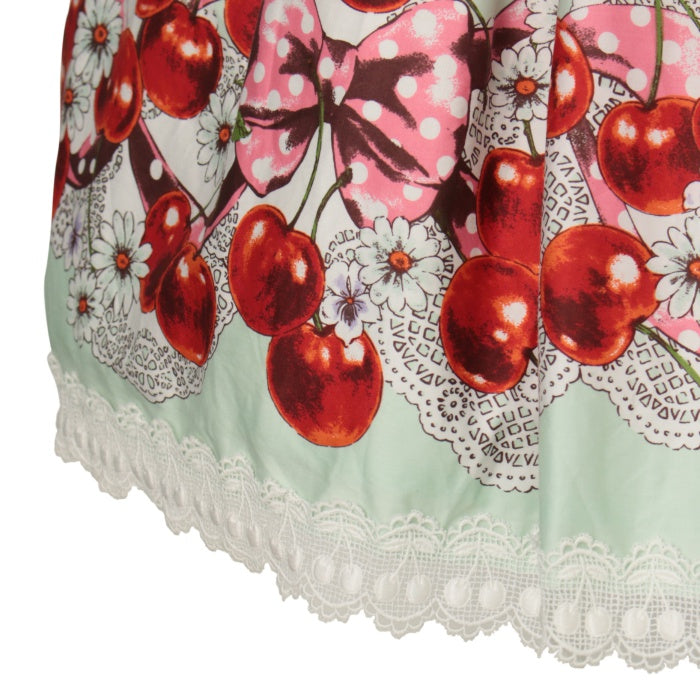 チェリーランデヴー〜BABY CHERRY の恋の始まり〜柄スカート ミント Sweet Gingham Border Ribbon Ribbon Baby Doll JSK by Baby