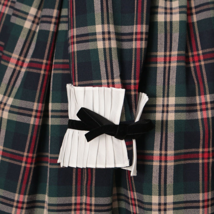 小能熊 ロリィタ タータンチェックワンピース 小能熊 ロリィタ 緑タータンチェック 半袖長袖 ワンピース - メルカリ