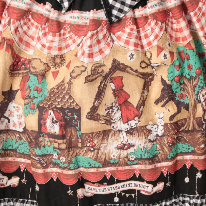 USED】My little red riding hood柄ギンガムジャンパースカート | BABY