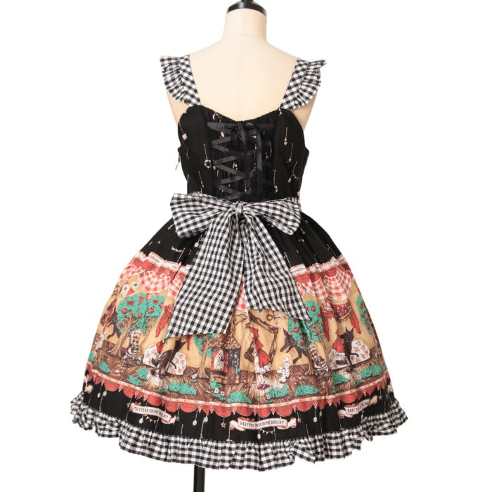 USED】My little red riding hood柄ギンガムジャンパースカート | BABY
