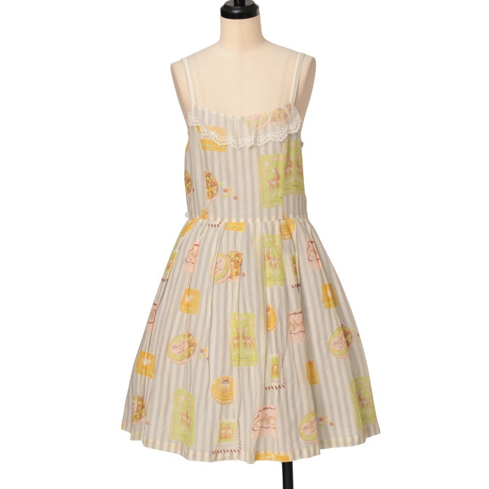 USED】パッケージプリントレース付きワンピース | Leur Getter  