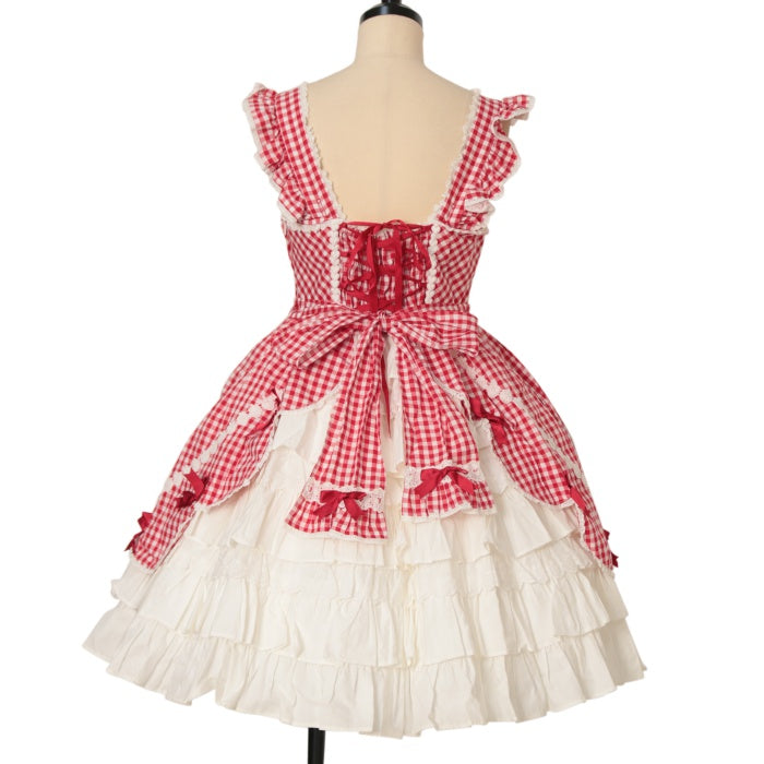 Angelic Pretty 赤ギンガム　いちごロリータ　ベビードール Angelic Pretty 赤ギンガムいちごロリータベビードール