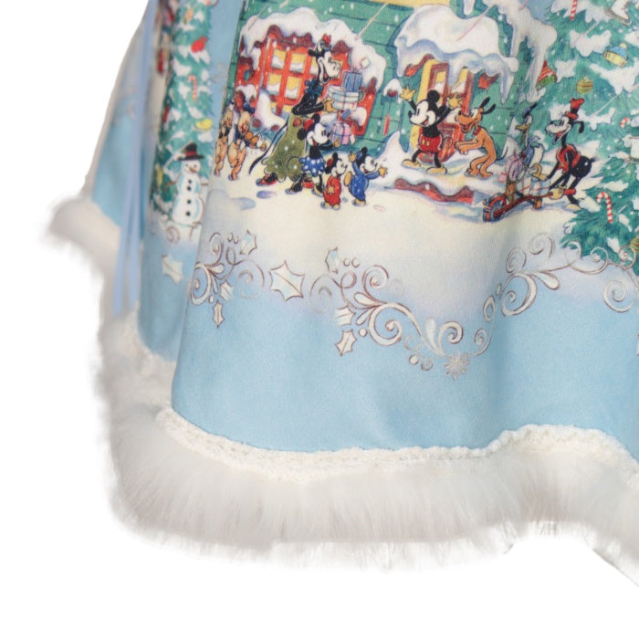 【USED】【サイズ2】【Disney】クリスマス・ワンピース（ミッキー＆三匹の子ぶたver.）