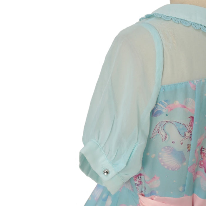 美品angelic pretty ディズニー　リトルマーメイド　ロリータワンピ 美品angelic pretty ディズニーリトルマーメイドロリータワンピ