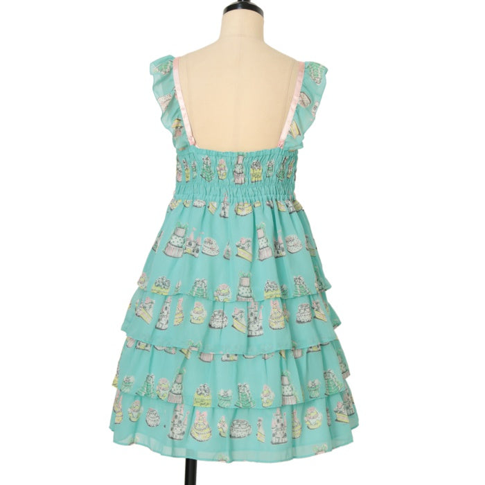 USED】アソートケーキプリントノースリーブワンピース | Emily Temple