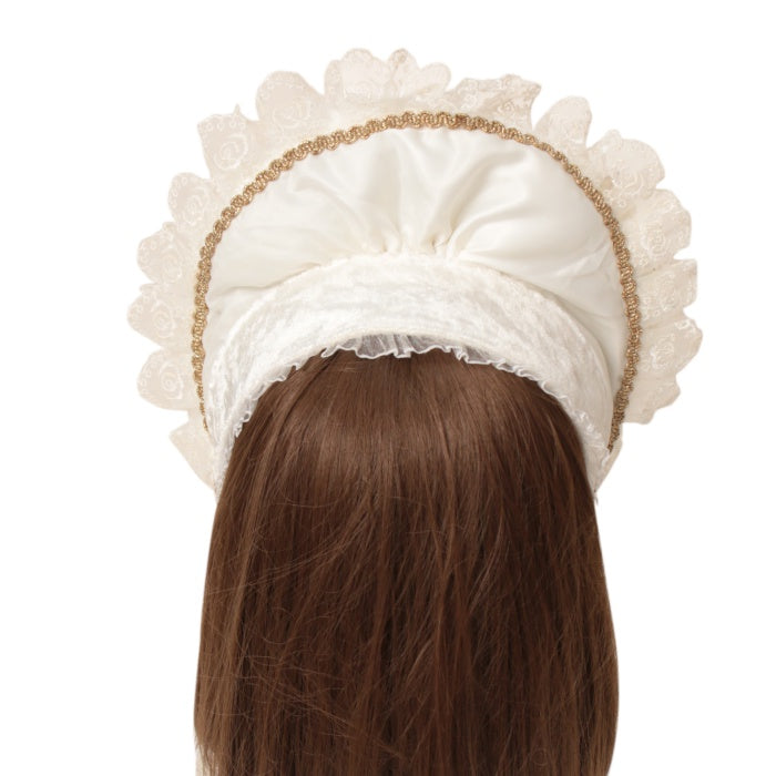 USED】クロスモチーフレースリボンハーフボンネット | atelier