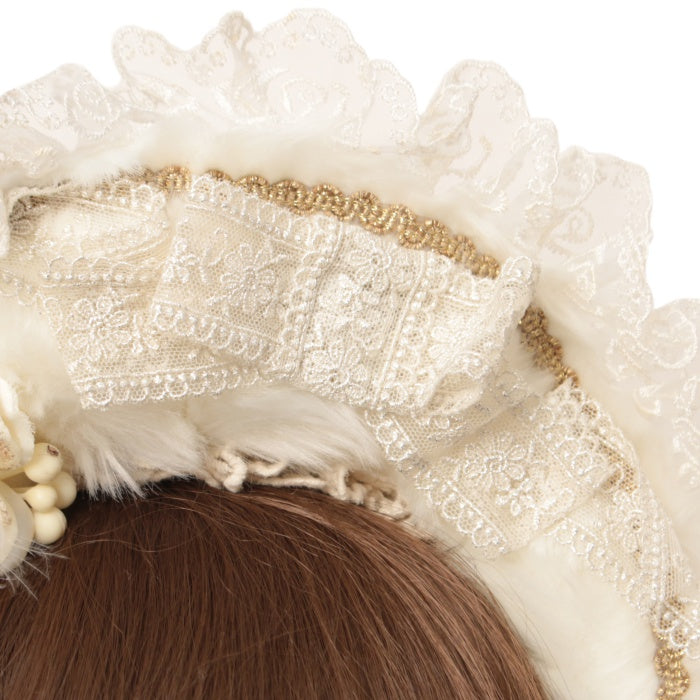 USED】クロスモチーフレースリボンハーフボンネット | atelier