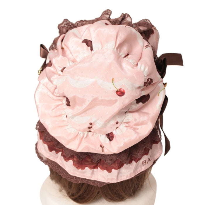 USED】Fondant Chocolat Nounours Collection 柄マザーボンネット