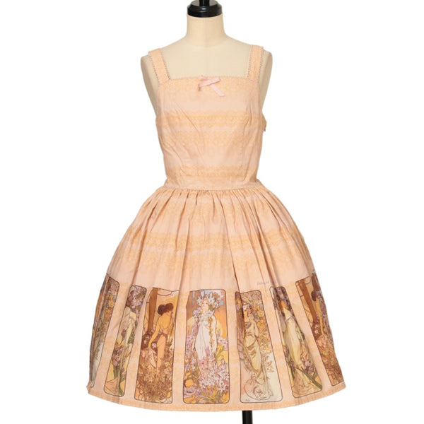 ミュシャノースリーブドレス 107cm丈 Lサイズ Innocent World USED】【Mサイズ】ミュシャノースリーブドレス| Innocent World