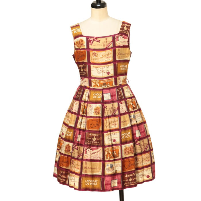 USED】【Mサイズ】ブリティッシュチョコレートバーのスクエアドレス