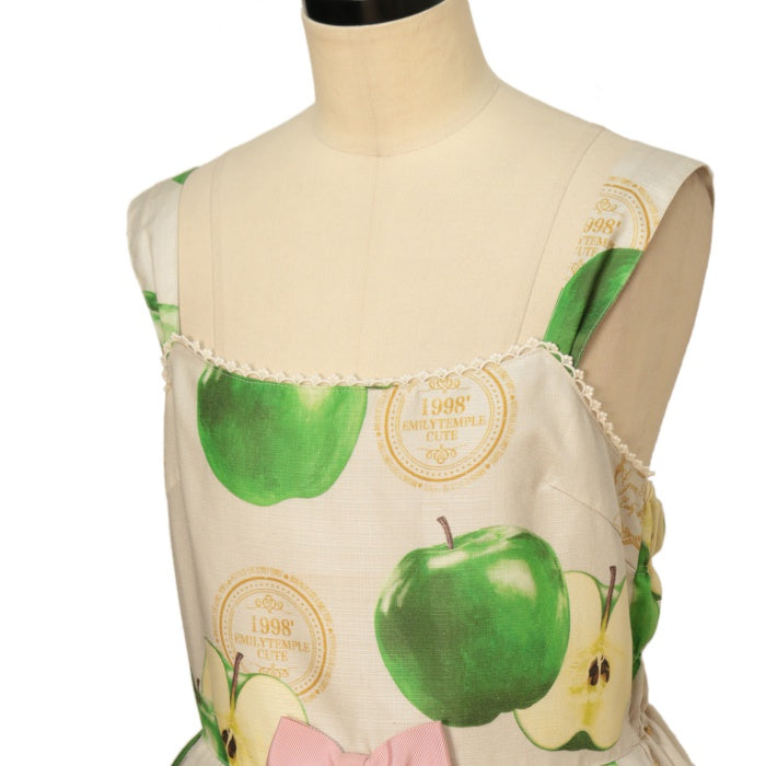 USED】Apple Stamp ノースリーブワンピース | Emily Temple cute