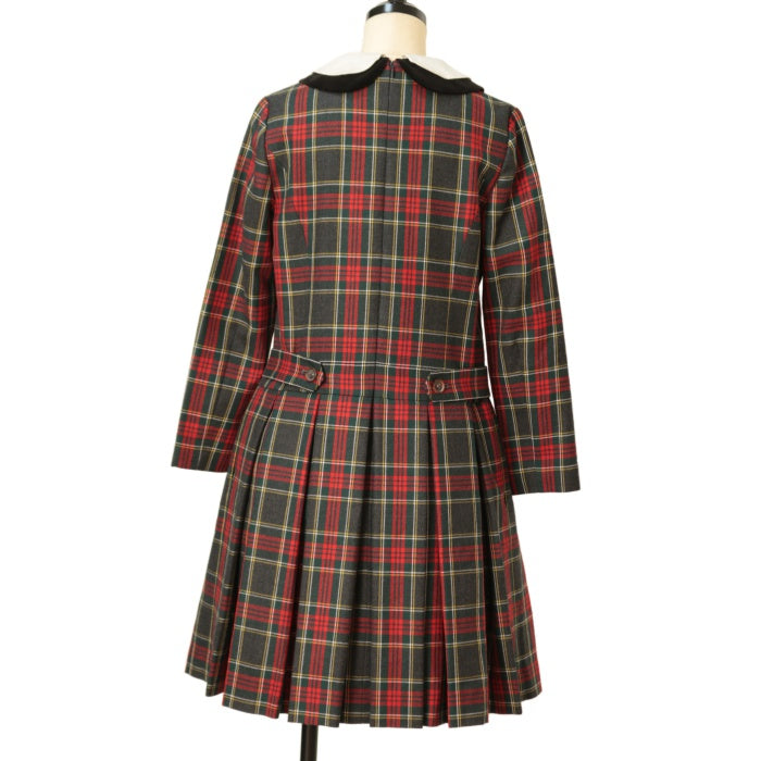 Jane Marple タータンチェック ダブルコート USED】【Mサイズ】タータンチェックダブルカラーワンピース | Jane
