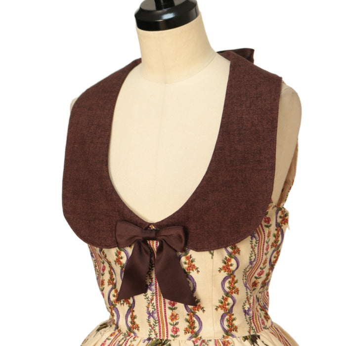 USED】【Mサイズ】アンティークブーケ衿付きジャンパースカート