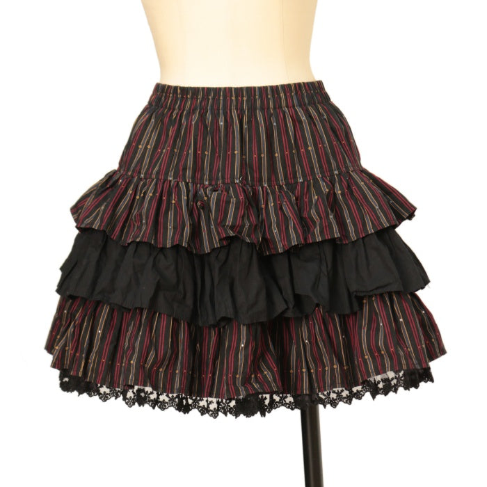 PUTUMAYO しっぽ付きチェックフリルスカート 希少 美品 USED】ストライプフリルしっぽスカート | PUTUMAYO | ロリータ