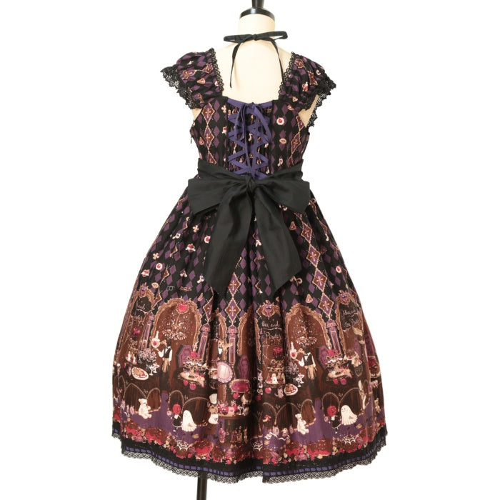 USED】ミセス・ハロウィンアップルの奇妙な晩餐会柄ジャンパースカート