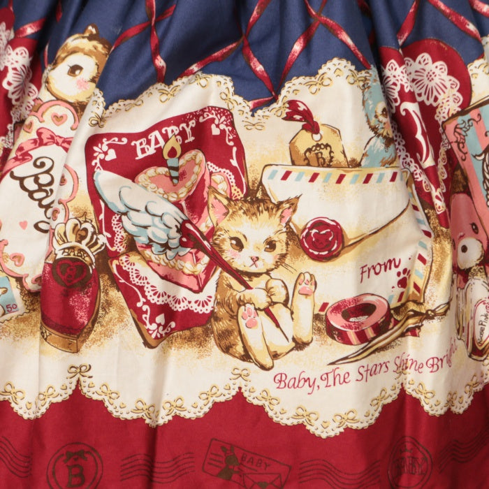 USED】こねこちゃんからの秘密のAIR MAIL柄ジャンパースカート | BABY